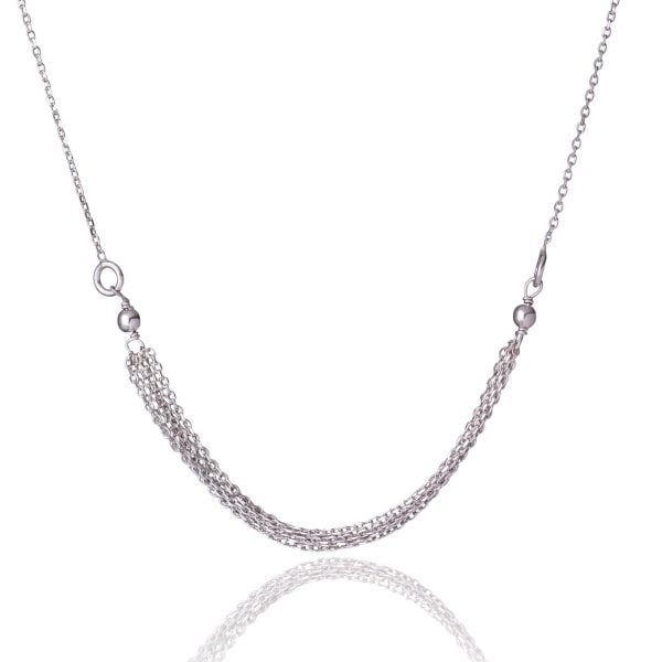 Collana in Argento Rodiata Chains