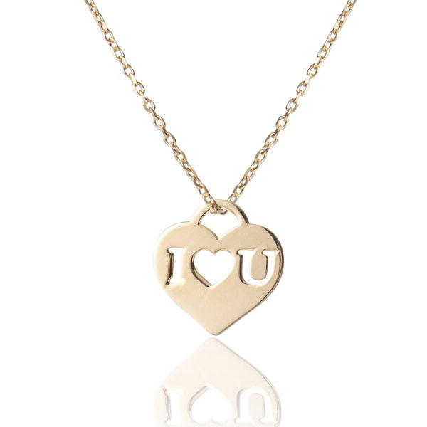 Collana in Argento Dorata Cuore Love