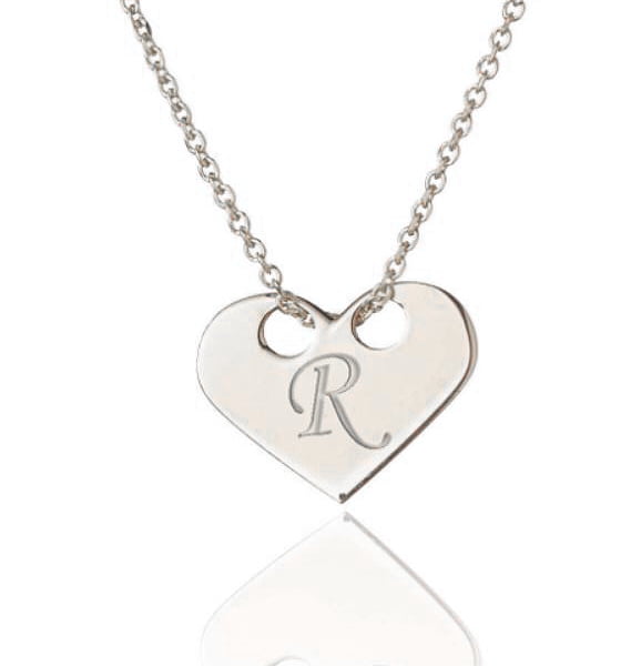 Collana in Argento Rodiata Cuore Passante