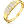 White Shine Ring in Gold and Zircons